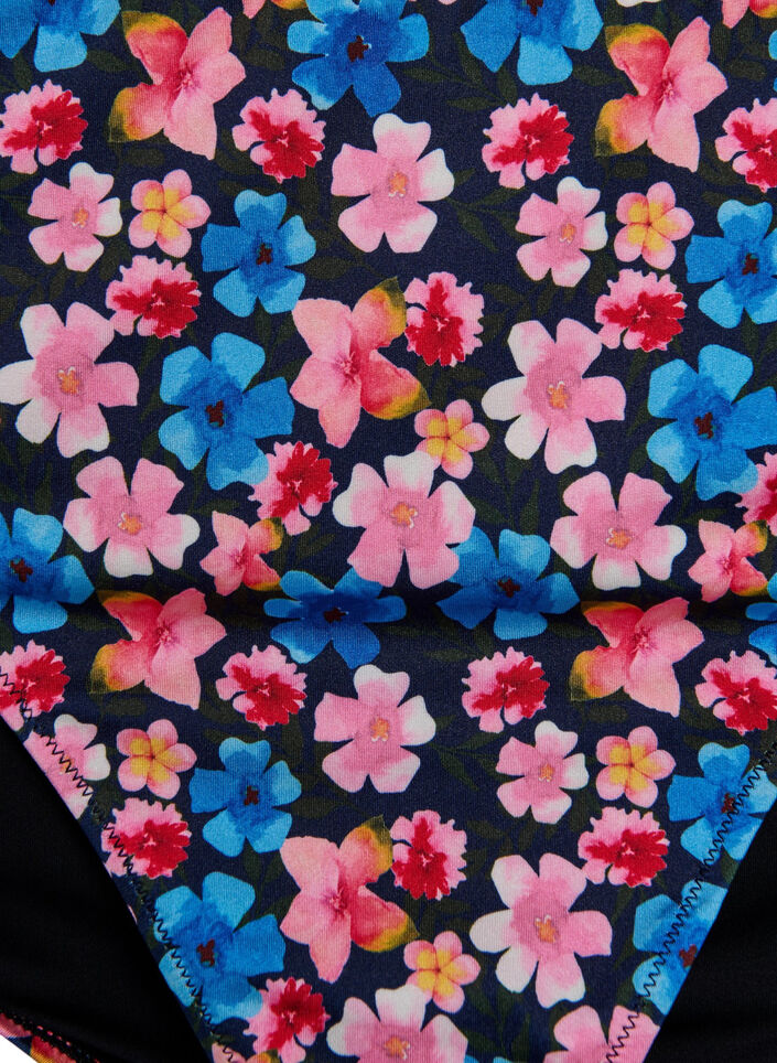 High-waisted floral bikini bottoms, Red, Packshot image number 2