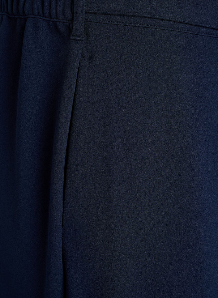 High-waisted trousers with belt detail and gold buckle, Blue, Packshot image number 3