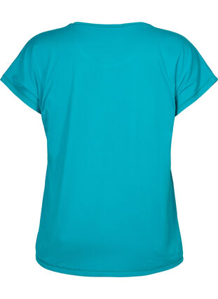 Short-sleeved workout t-shirt, Deep Peacock Blue, Packshot image number 1