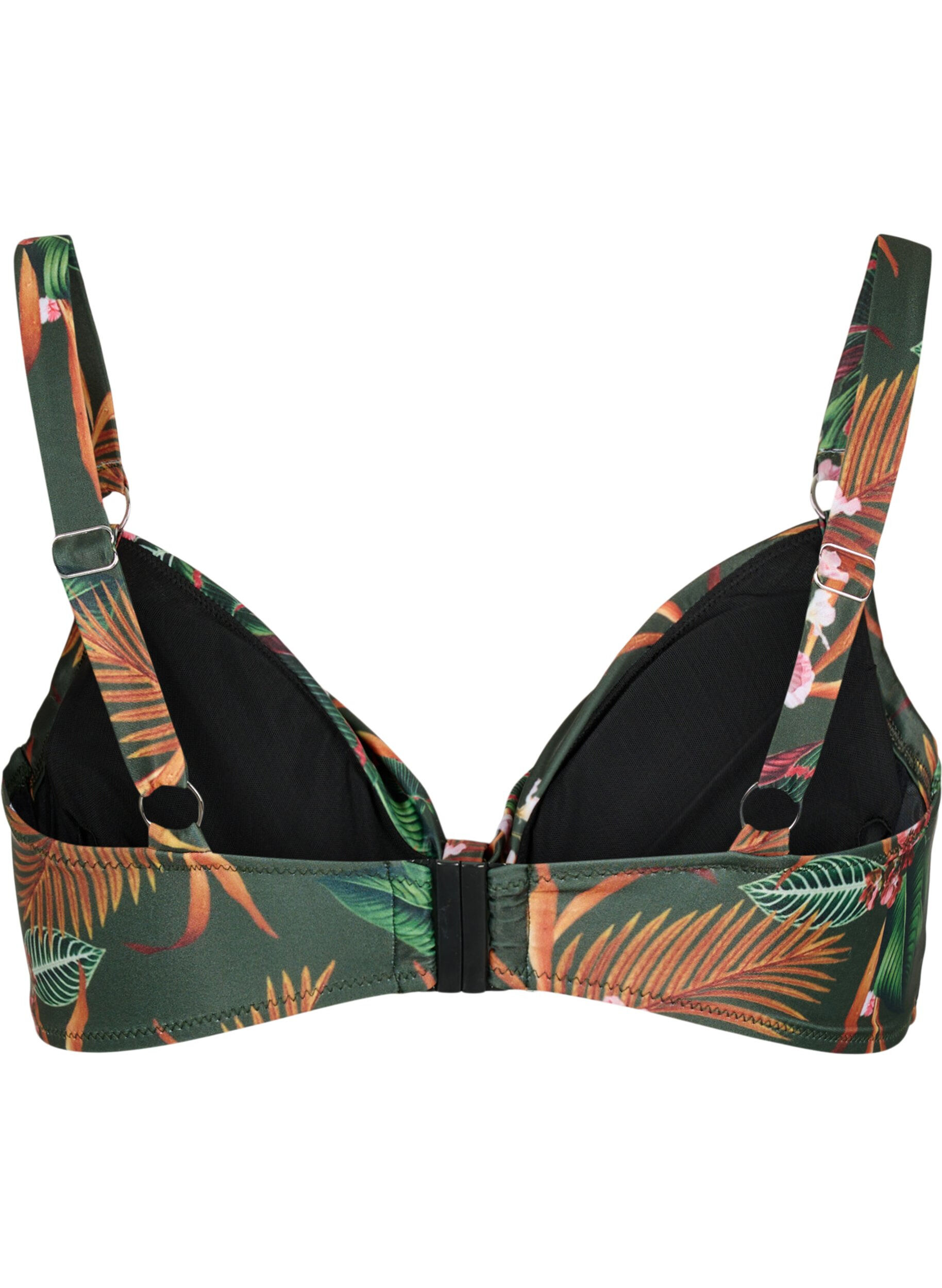 Zizzifashion Underwired bikini bra with print, Green, Packshot image number 1