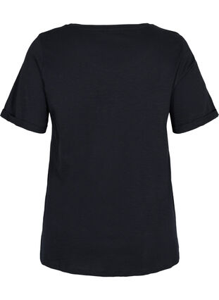Cotton t-shirt with short sleeves, Black, Packshot image number 1
