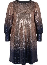 Sequin dress with balloon sleeves