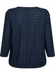 Blouse with broderie anglaise and 7/8 sleeves, Navy Blazer, Packshot image number 1