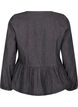 Peplum blouse in denim with a tie fastening, Dark Grey, Packshot image number 1