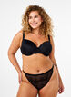 Lace G-string with elasticated waist, Black, Model image number 0