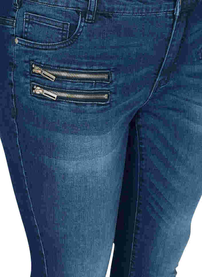 Sanna jeans with zip details, Blue denim, Packshot image number 2