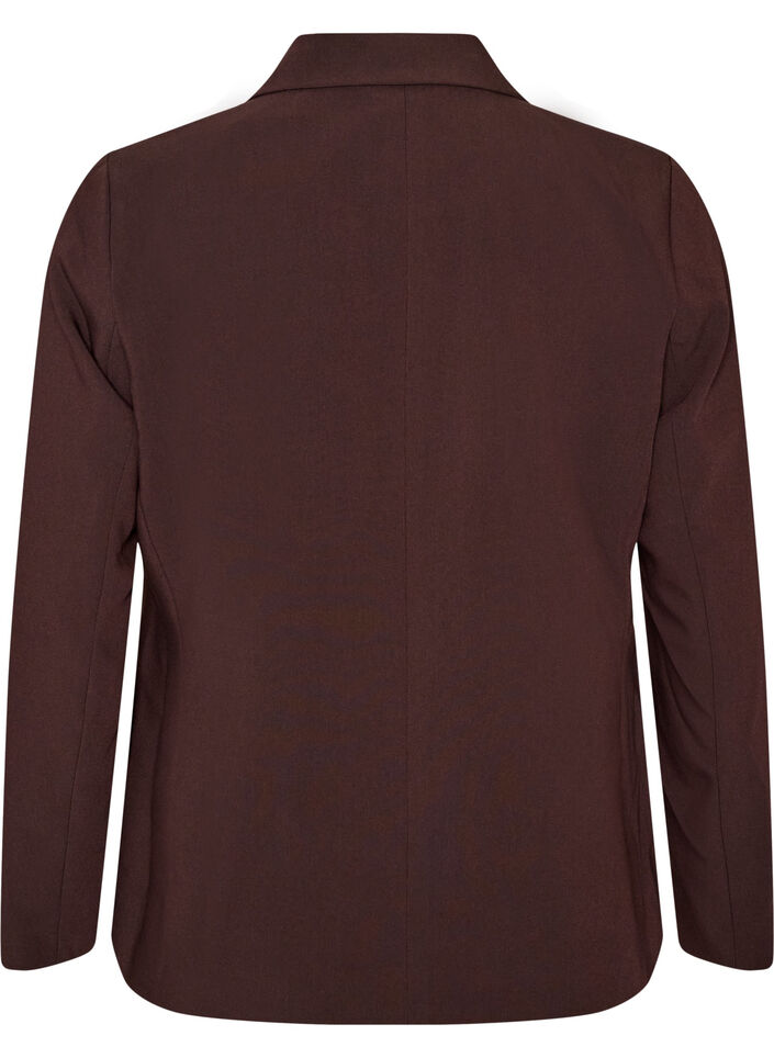 Classic blazer with a single button closure, Brown, Packshot image number 1