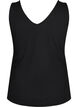 Basic top in rib with v-neckline, Black, Packshot image number 1