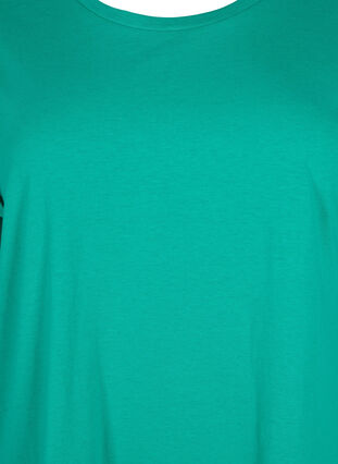Short sleeved cotton blend t-shirt, Emerald Green, Packshot image number 2