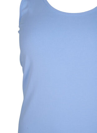 Solid color basic top in cotton, Serenity, Packshot image number 2