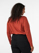Long-sleeved t-shirt with V-neck and buttons, Brown, Model image number 2
