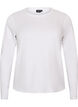 Long-sleeved basic T-shirt with a round neck, White, Packshot image number 0