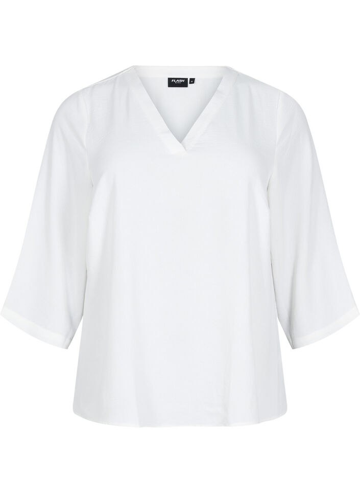 FLASH - Blouse with 3/4 sleeves, Vanilla, Packshot image number 0