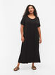 Viscose midi dress with short sleeves, Black, Model image number 0