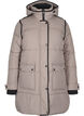 Puffer jacket with hood and contrast detailing, Beige, Packshot image number 0