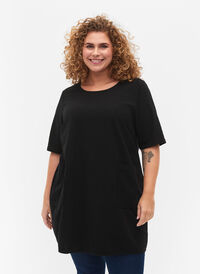 FLASH - Short sleeved tunic in cotton, Black, Model