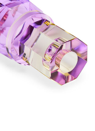 Crystal candle holder, Butter/Violet, Packshot image number 3