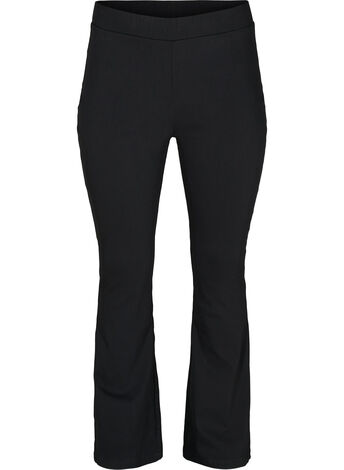 Flared viscose blend trousers