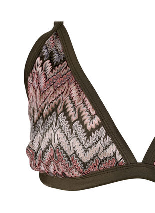 Patterned triangle bikini top, Beech AOP, Packshot image number 2