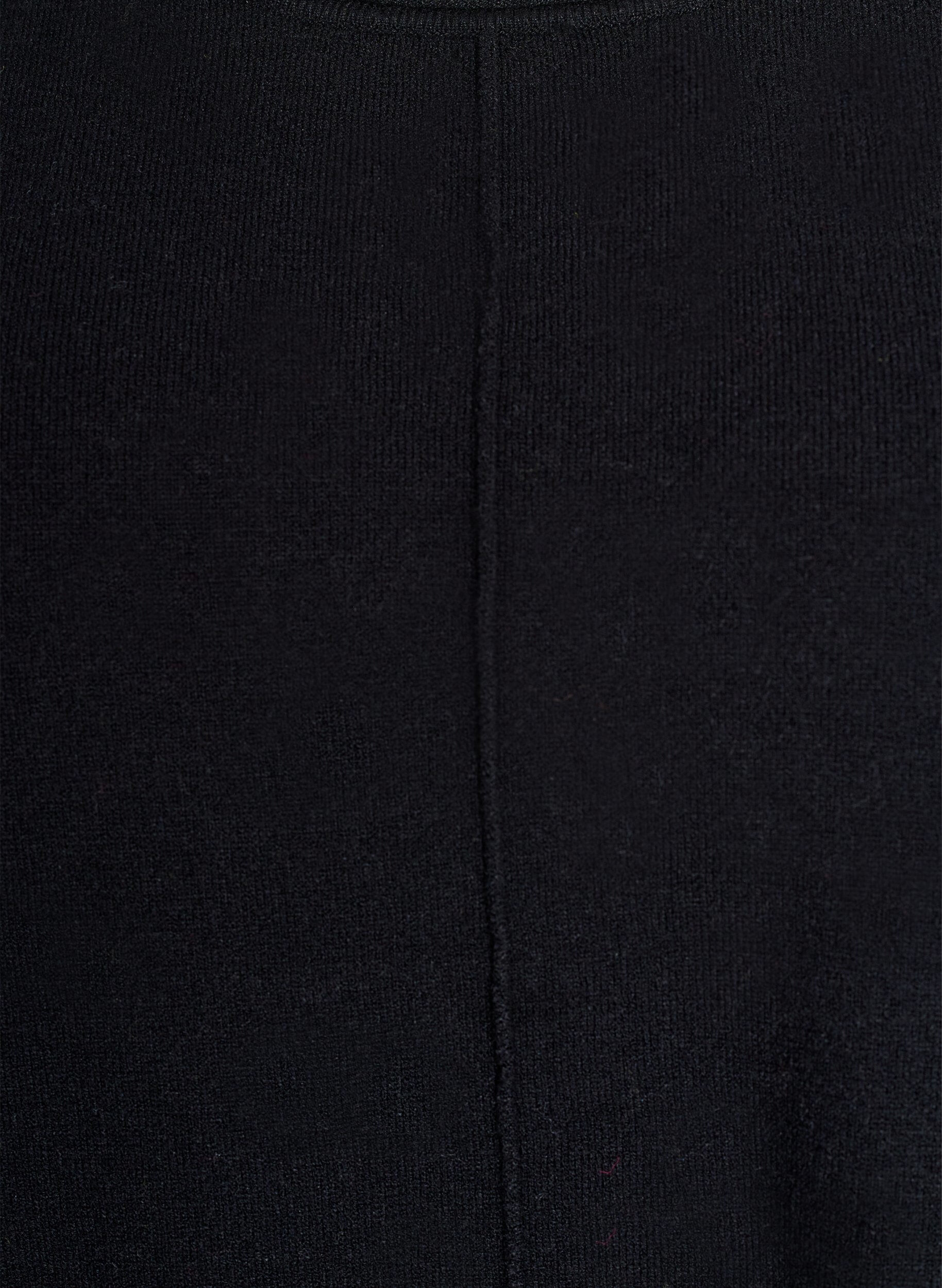 Zizzifashion Short knit dress with centre seam and pockets, Black, Packshot image number 2