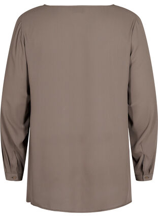 Solid colour shirt with v-neck, Falcon, Packshot image number 1