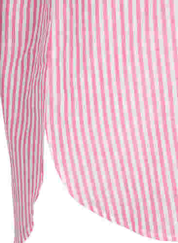 Striped tunic with v neck and buttons, Beetroot Stripe, Packshot image number 3