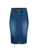 Denim midi skirt with slits, Blue, Packshot image number 0