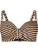 Bikini top with underwire and pattern, Brown, Packshot image number 0