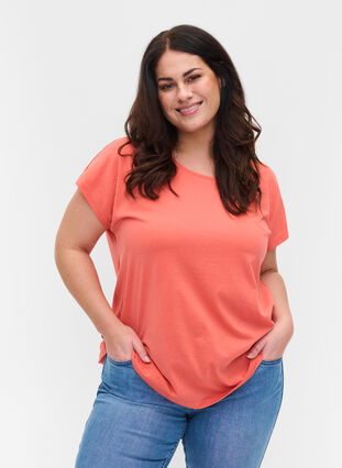 Cotton mix t-shirt, Living Coral, Model image number 0