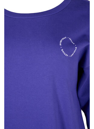 Printed cotton sweatshirt, Deep Blue, Packshot image number 2