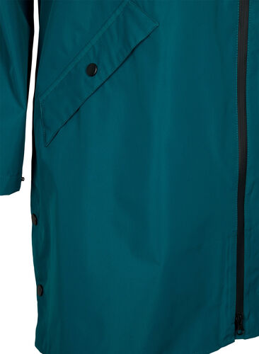 Raincoat with pockets and hood, Deep Teal, Packshot image number 3