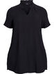 Cotton muslin tunic with short sleeves, Black, Packshot image number 0