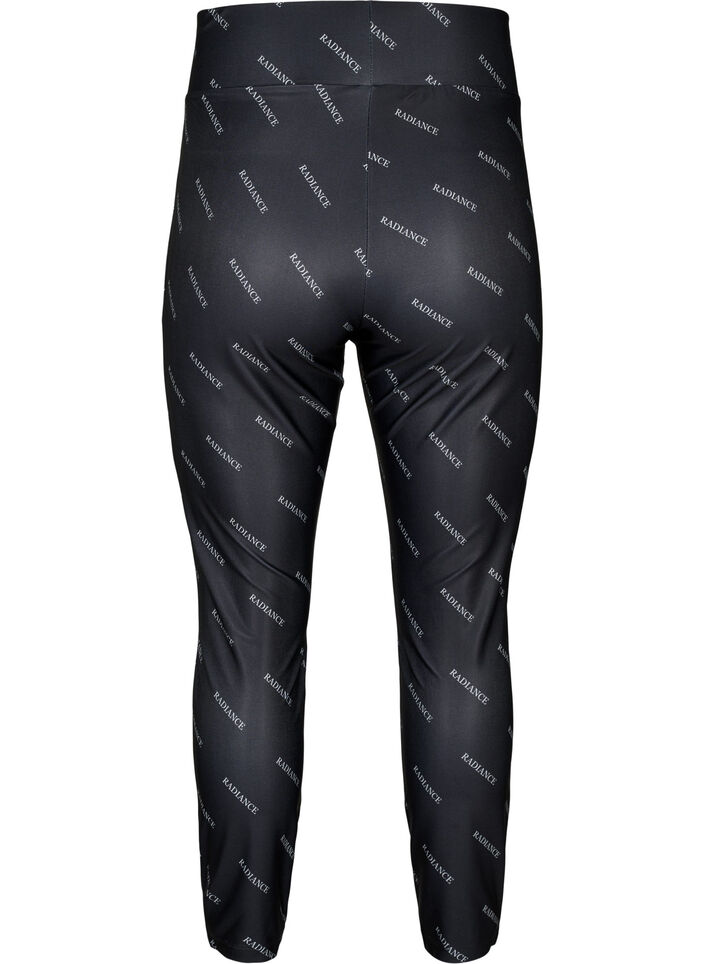 Leggings with text print, Black Radiance, Packshot image number 1
