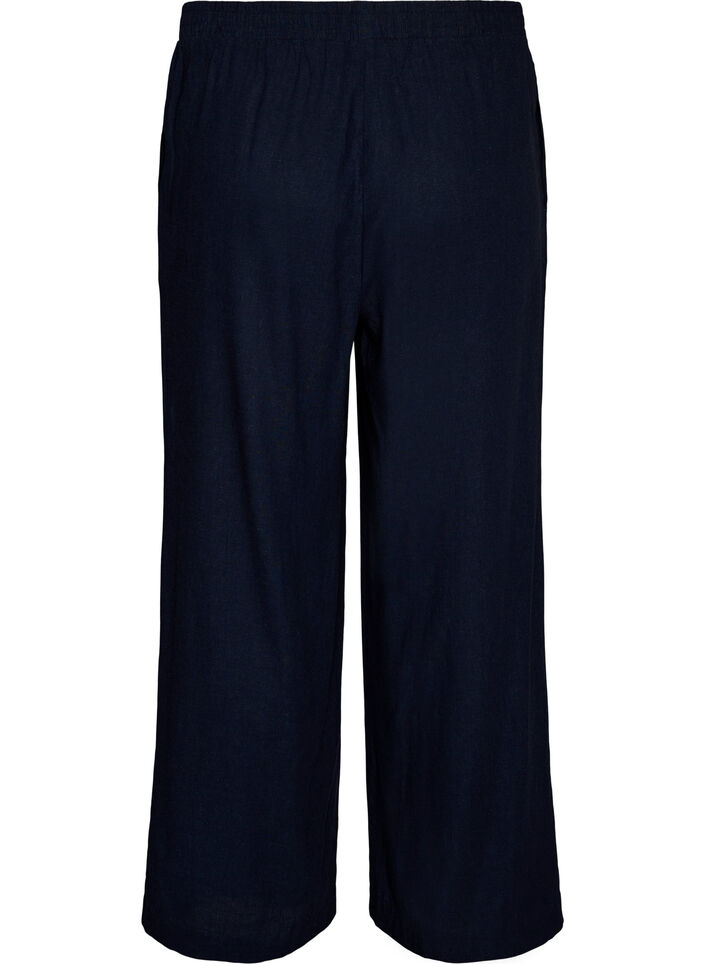 Wide-leg linen and viscose trousers, Blue, Packshot image number 1