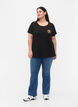 Cotton t-shirt with print on the front, Black W. Chest print, Model image number 2