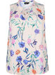 Floral top with tie detail, Buttercream Blue Fl., Packshot image number 0