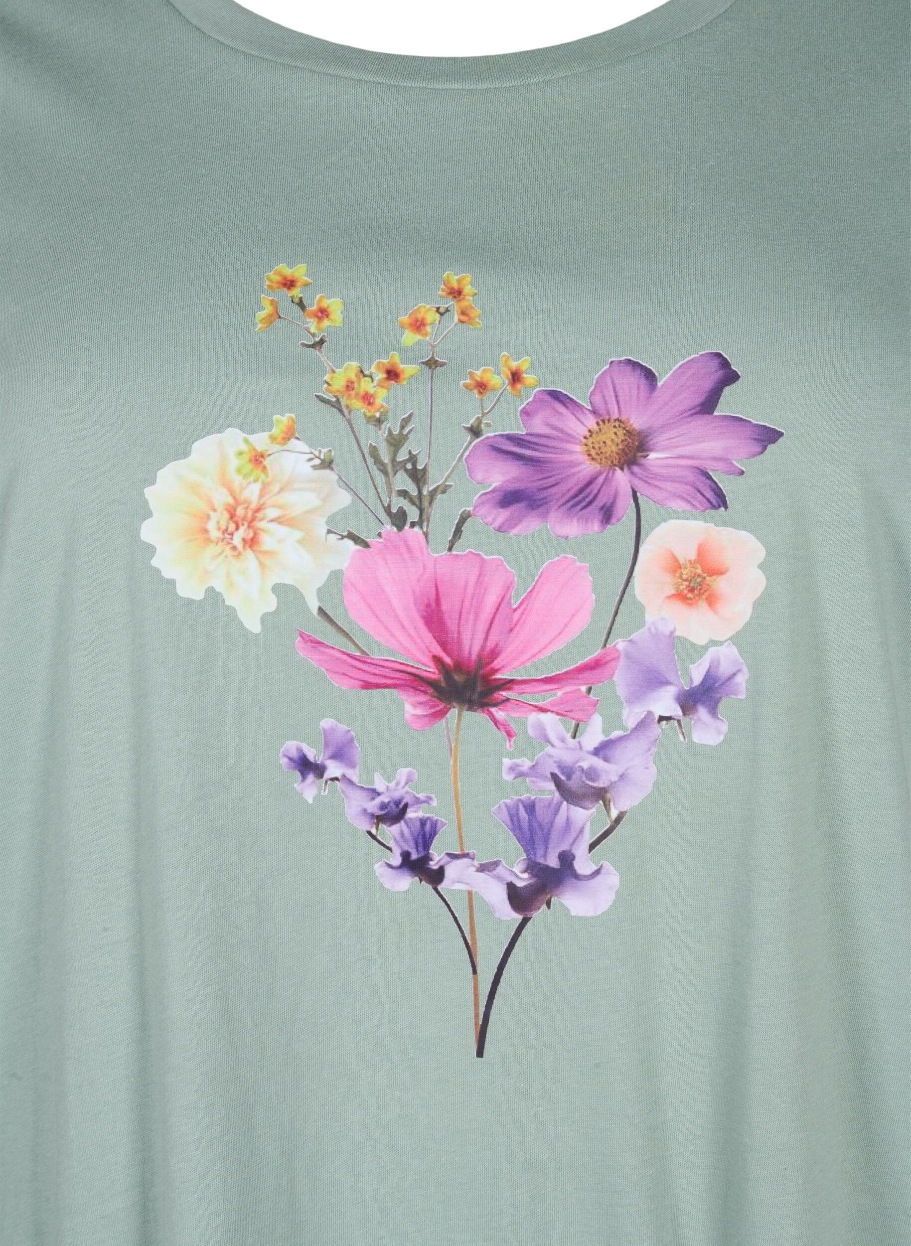 Zizzifashion T-shirts with floral motif, Chinois G. w. Flower, Packshot image number 2