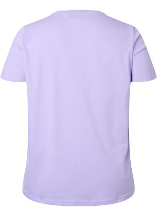 Cotton t-shirt with text print, Lavender W. Chicago, Packshot image number 1