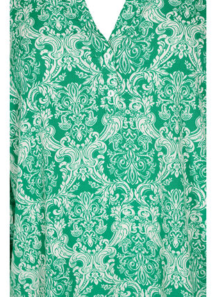Printed viscose blouse with smock, Jolly Green Oriental, Packshot image number 2