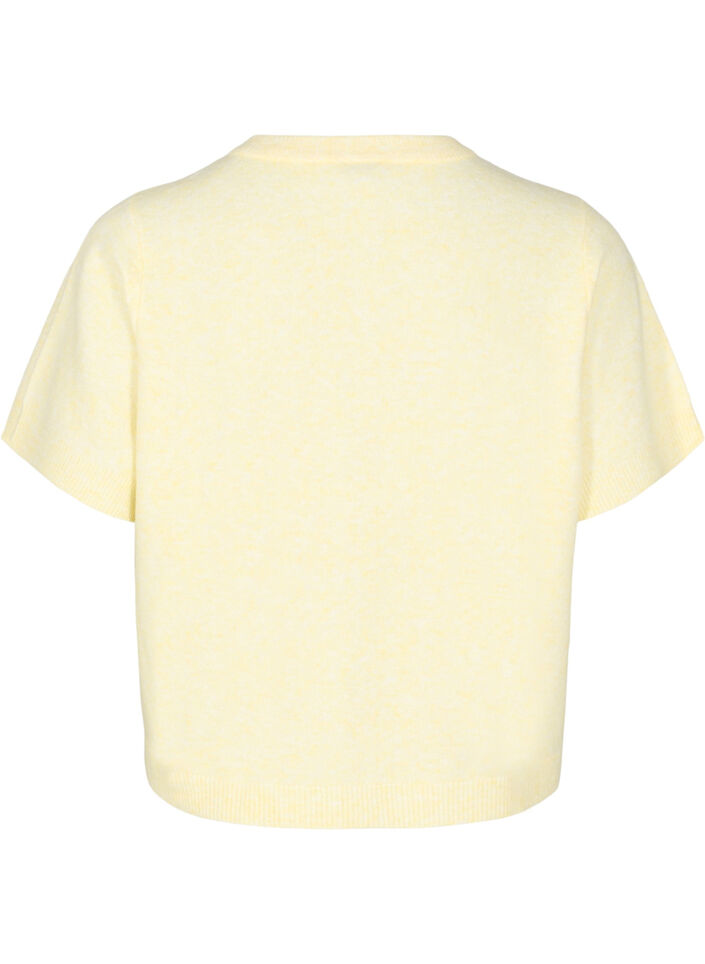 Knitwear cardigan with short sleeves, Yellow, Packshot image number 1