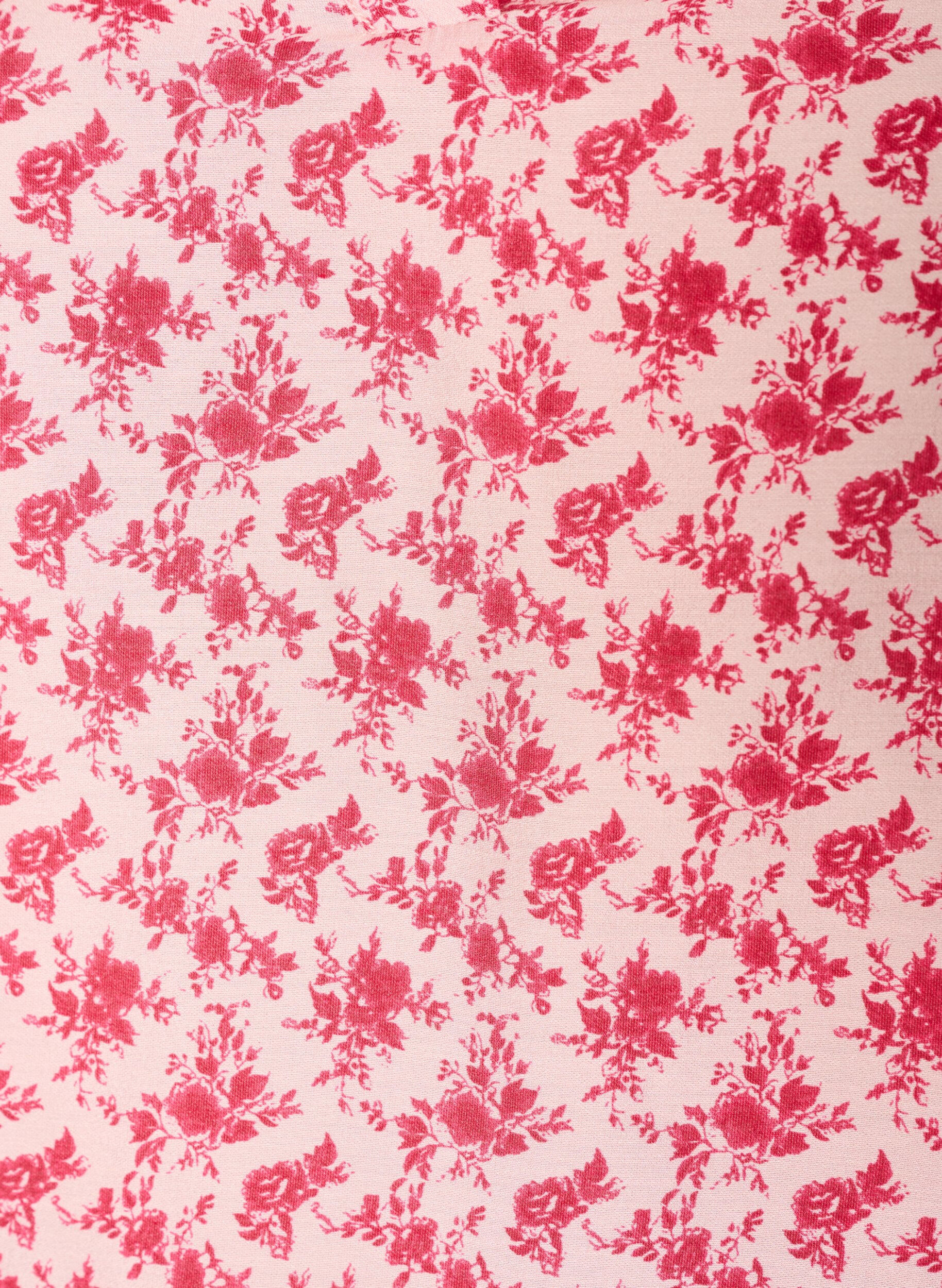 ZizzifashionFloral viscose blouse with balloon sleeves, Red, Packshot image number 2