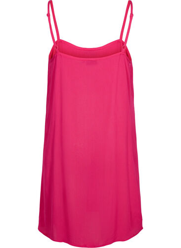 Solid colour strap dress in viscose, Bright Rose, Packshot image number 1
