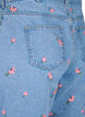 Denim shorts with embroidered flowers, Light Blue, Packshot image number 3