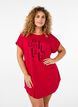 Short sleeve nightgown with text print, Red, Model image number 0