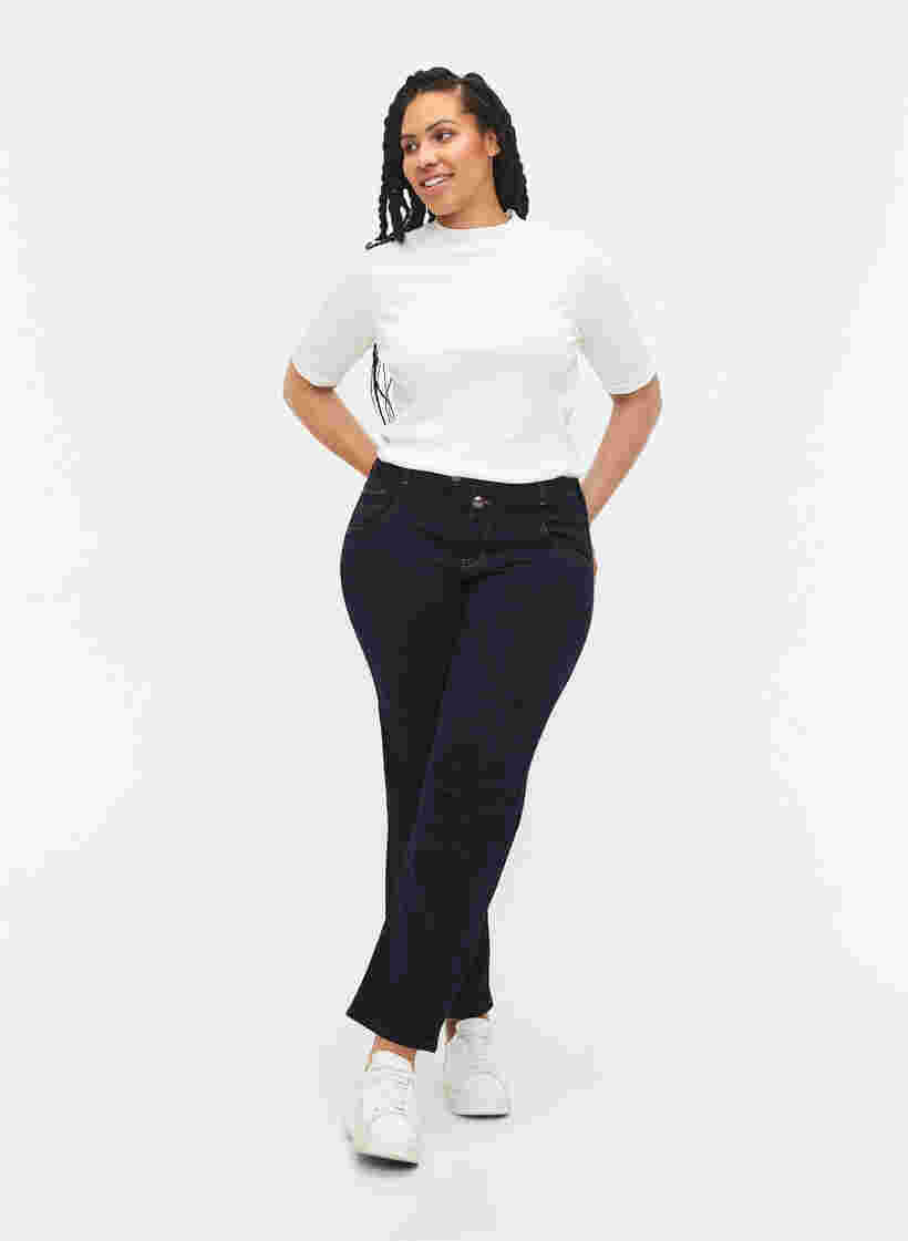 Regular fit Gemma jeans with a high waist, Blue denim, Model