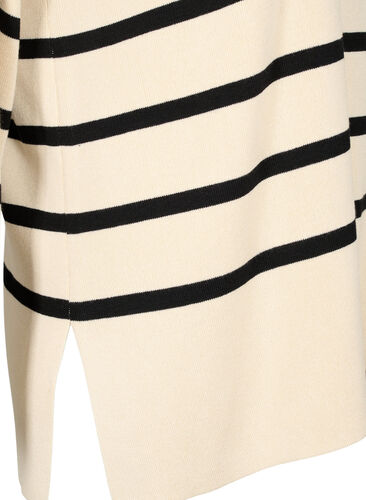 Striped Viscose Sweater, Sandshell/Black S., Packshot image number 3