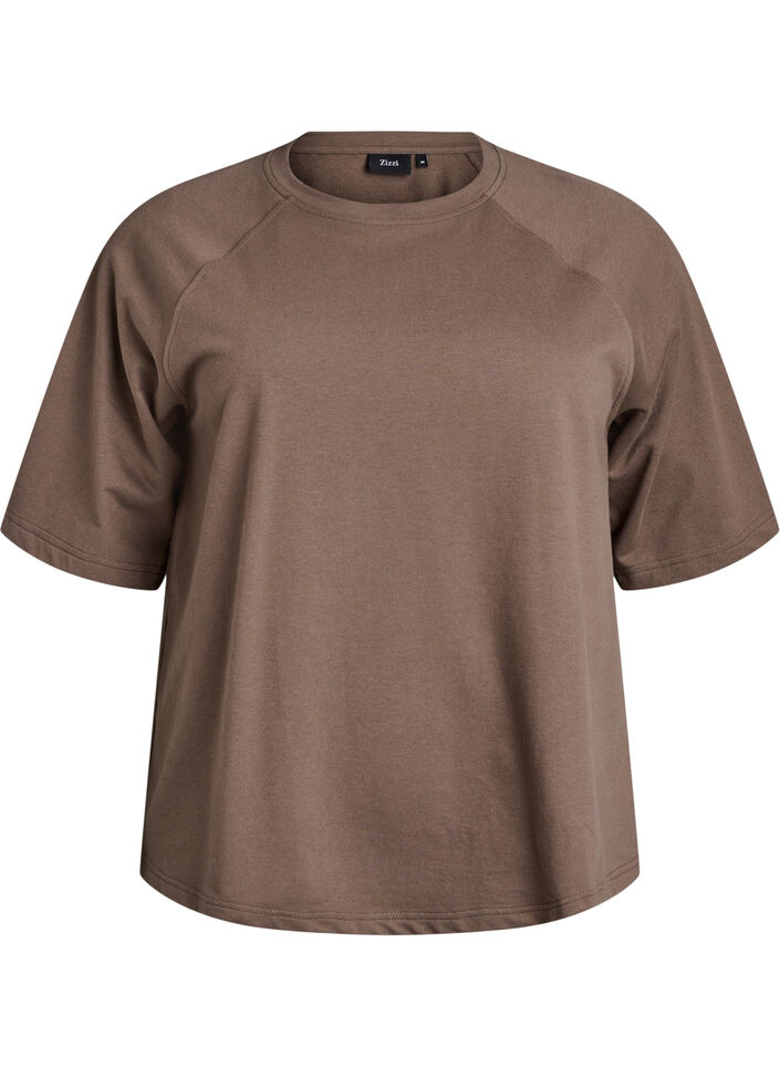 Jersey blouse with 1/2 raglan sleeves, Brown, Packshot image number 0