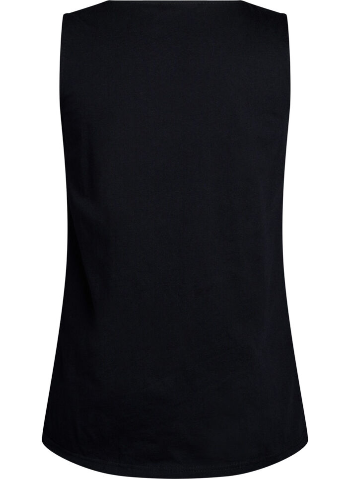 Cotton top with a-shape, Black, Packshot image number 1