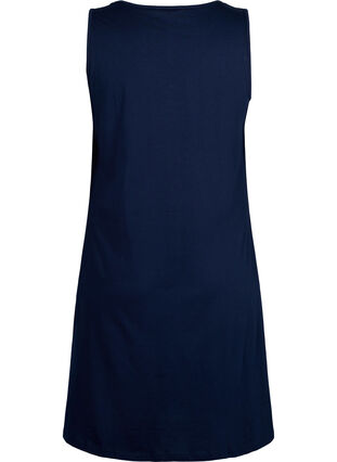 Sleeveless cotton dress with a-shape, Navy Blazer solid, Packshot image number 1