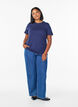 Basic cotton T-shirt with round neck, Blue, Model image number 1